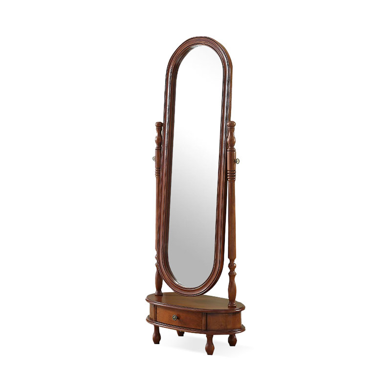 Miroir ovale en bois massif