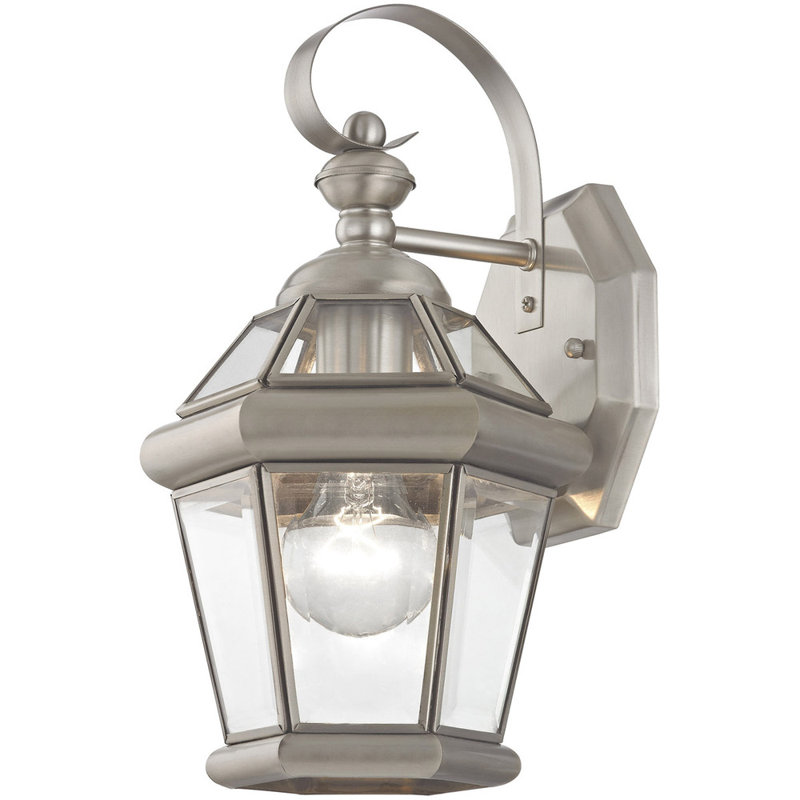 Tête de lanterne câblée en nickel brossé Ridener H 14,5 po