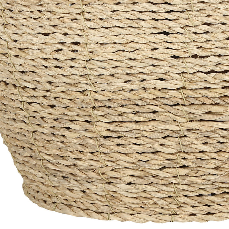 Lampe de table, abat-jour beige, corps en pot de gingembre tissé en rotin Boho, 25 po