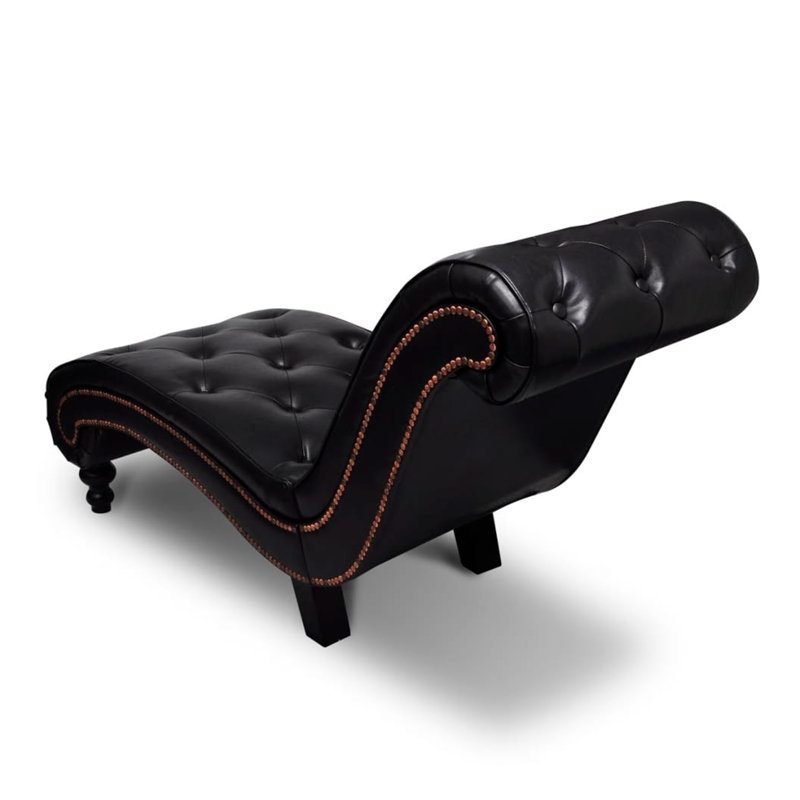 Chaise longue en similicuir brun Iancarlo