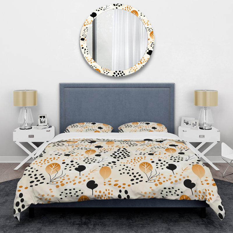 Beige And Black Cheetah Print Simplicity I - Ensemble de housse de couette géométrique