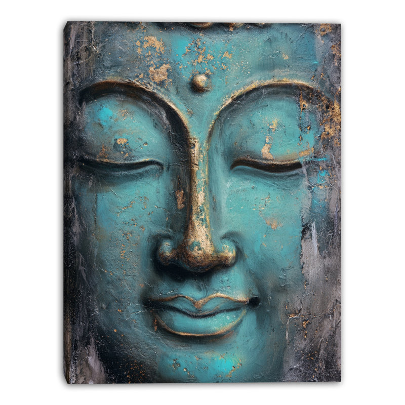 Art mural sur toile Verdigris Buddha II, L 36 po x H 48 po x P 1,5 po