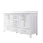 Meuble-lavabo autoportant en bois massif l 60 po x H 35 po avec comptoir en marbre de culture blanc de Carrare et double lavabo en céramique, blanc-1879406221-1879406219