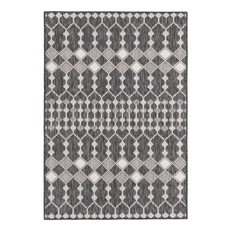 Charcoal Traliccio Indoor/Outdoor Trellis Rug, Rectangle 4' x 6'
