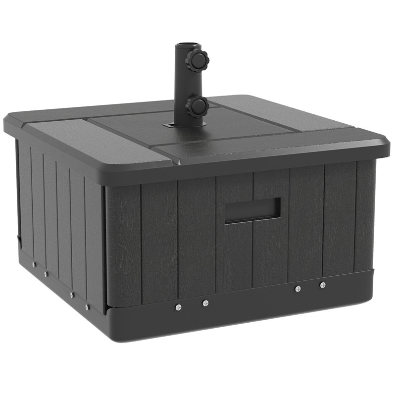 Base de parasol d'extérieur 3 en 1 - Table basse, pot à fleurs, capacité de 175 lb, Noir