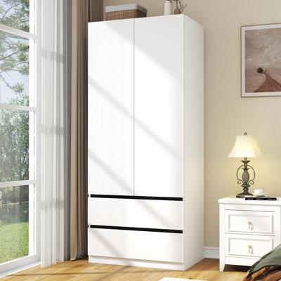 2-Door Wardrobe with 2-Drawers New Design
