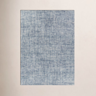 Aldred Blue Hand-Woven Abstract Wool Rug