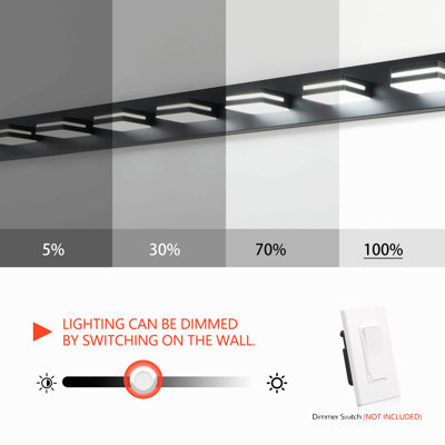 Modern Black Led Vanity Light, 8-Lights Wall Sconce For Bathroom And Mirror, Sleek Minimalist Design, Energy-Efficient, Easy To Install