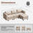 Caynemore 4-Piece 91.5'' Reversible Modern L-Shape Sectional Sofa With Storage Seat- Faux Leather-Light Gray-1194209221