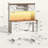 55.1" Farmhouse Desk Office Desk with Drawers Computer Desk With Storage Cabinet-910605780
