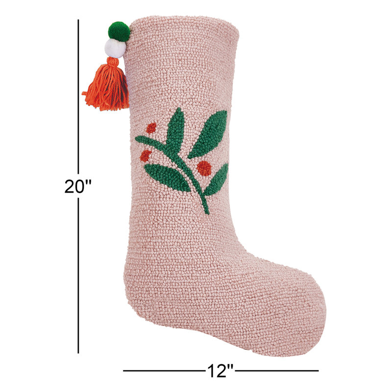 Pink Berries with Pom Tassel Hook Stocking