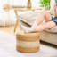 Repose-pieds artisanal en ruppie maritime naturelle - Décoration rustique durable pour maisons de style bohémien / campagnard