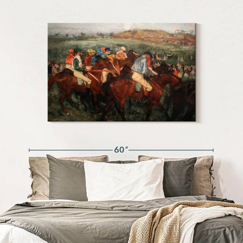 Sirci Gentlemen Jockeys avant le départ, H 32 po x l 48 po