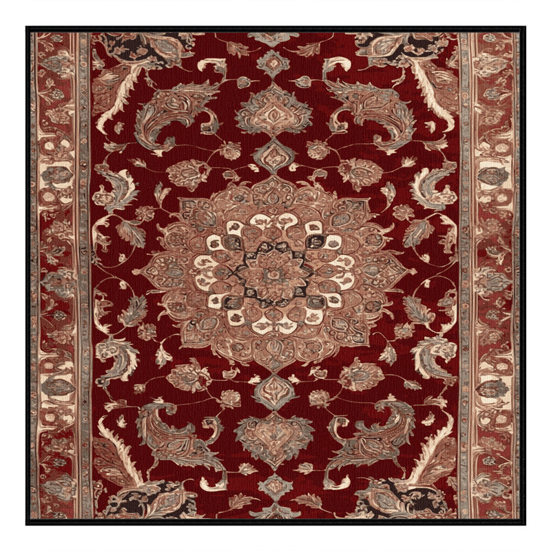 Tapis brun lavable à la machine, Carré 5 pi
