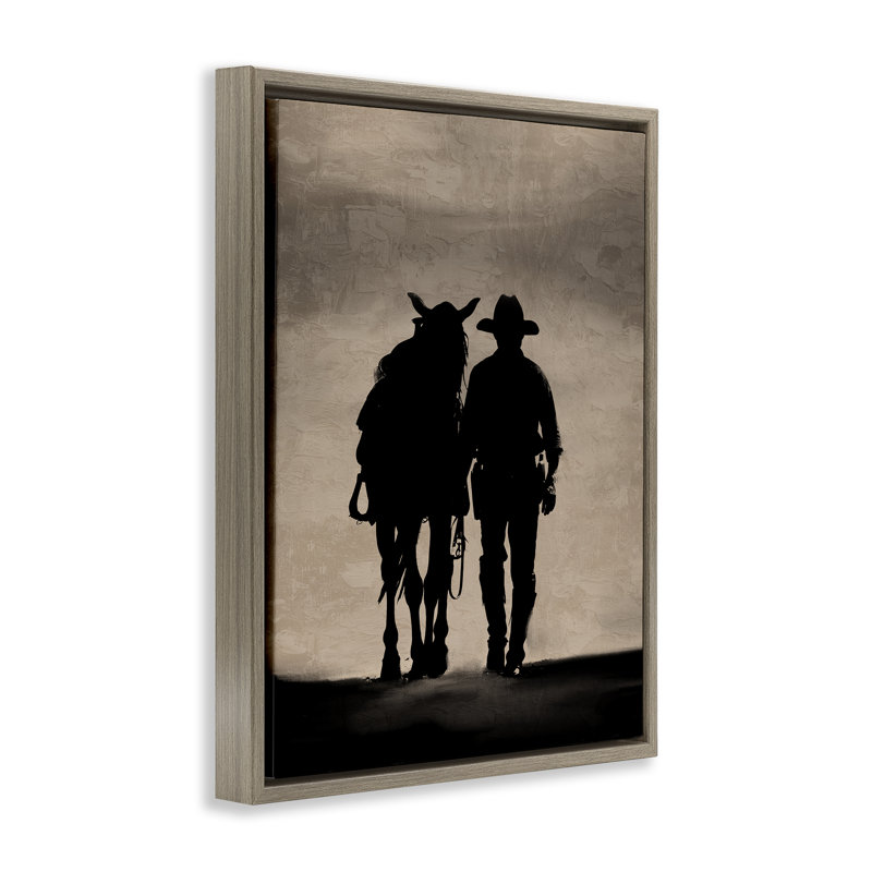 «Best Friends» par Kim Allen, Cadre flottant orme Montalcino, H 21 po x l 17 po