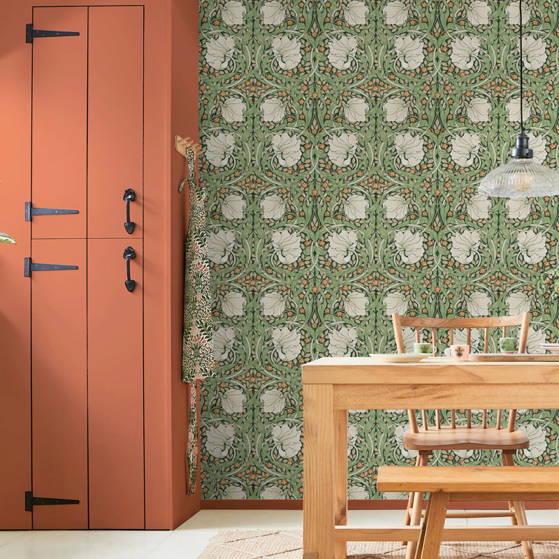 William Morris At Home Pimpernel Floral Wallpaper, Green