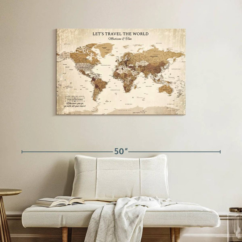 Pin's de voyage personnalisé World Milstead, H 26 po x l 39 po, Oui