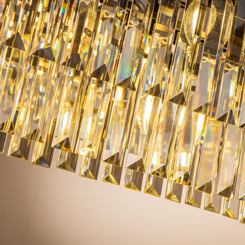 Lustre en cristal de luxe moderne à franges 12 lumières 50 "pour la salle à manger Cleaven, Noir