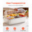 Présentoir de comptoir pour le service des aliments, plateau de service à 6 compartiments en acier inoxydable, distributeur de condiments pour buffet avec couvercle transparent et 3 boîtes de congélation, idéal pour les cuisines de restaurants, d'hôtels et de fêtes.-1985827435