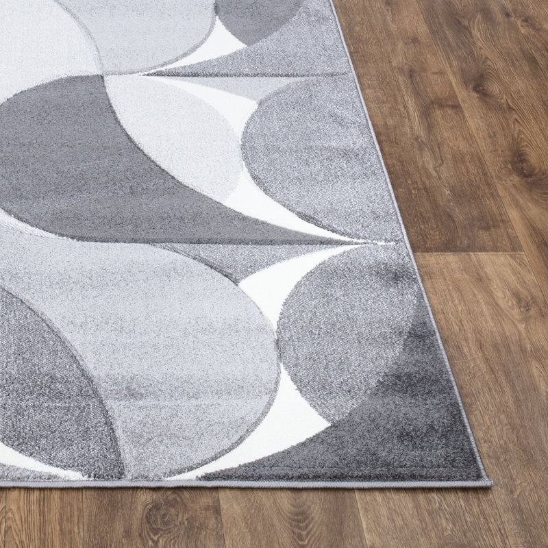 Kenzo Grey Abstract Geometric Modern Rug – Large Living Room Carpet | Bedroom & Hallway Runner | Soft, Stain Resistant, Non-Shedding Floor Mat