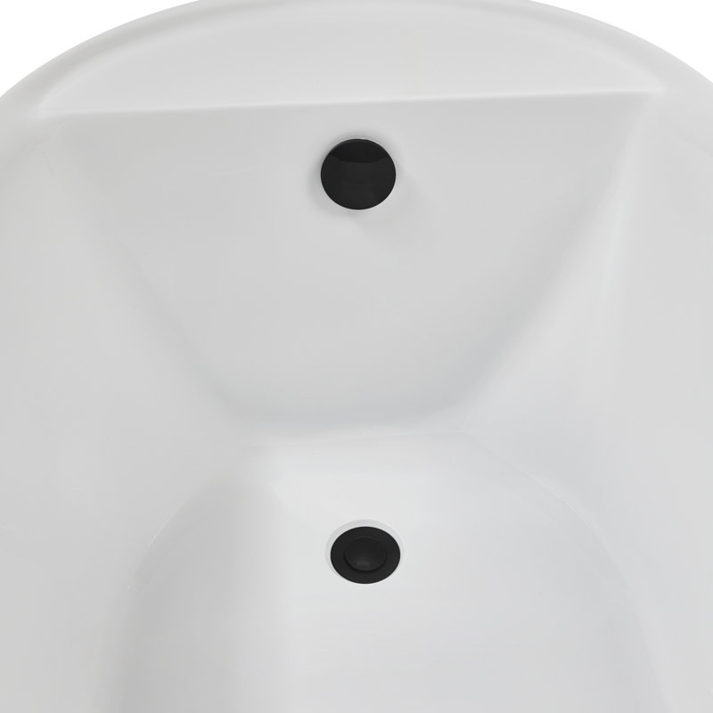 Baignoire autoportante 59 "avec drain interne Streamline, Noir mat