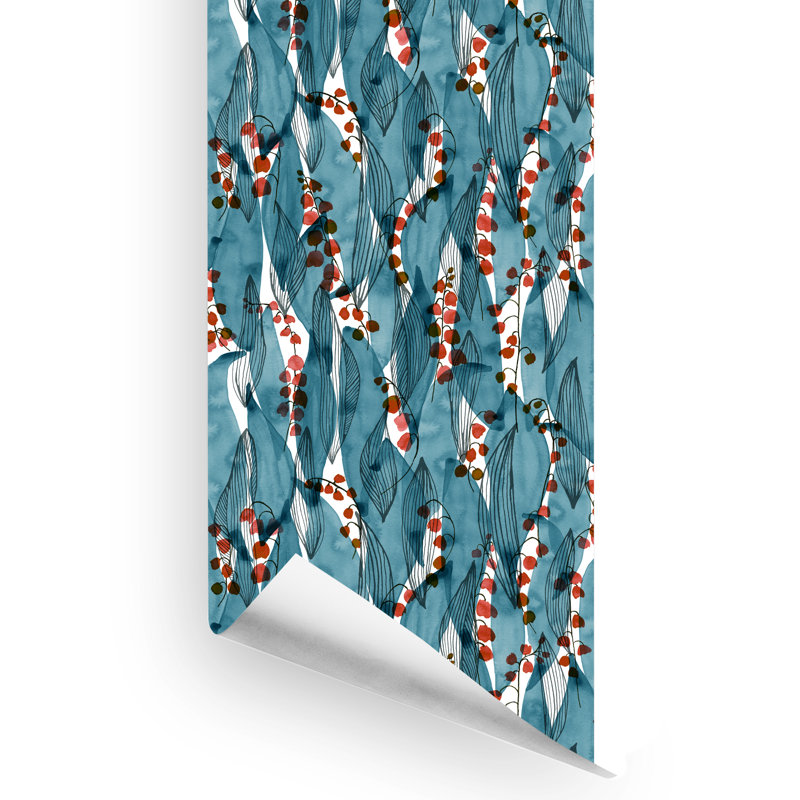 Rouleau de papier peint adhésif L 10 pi x l 24 po Girace, Bleu/rouge
