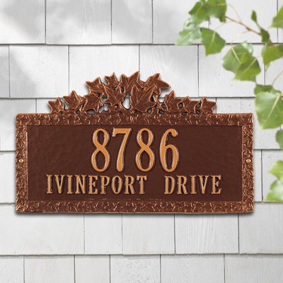 Plaque d'adresse murale sur 2 lignes Ivy