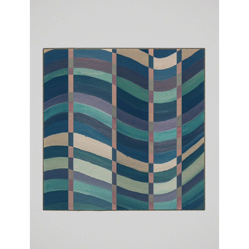 Calman Washable Geometric Indoor Rug, Square 6'