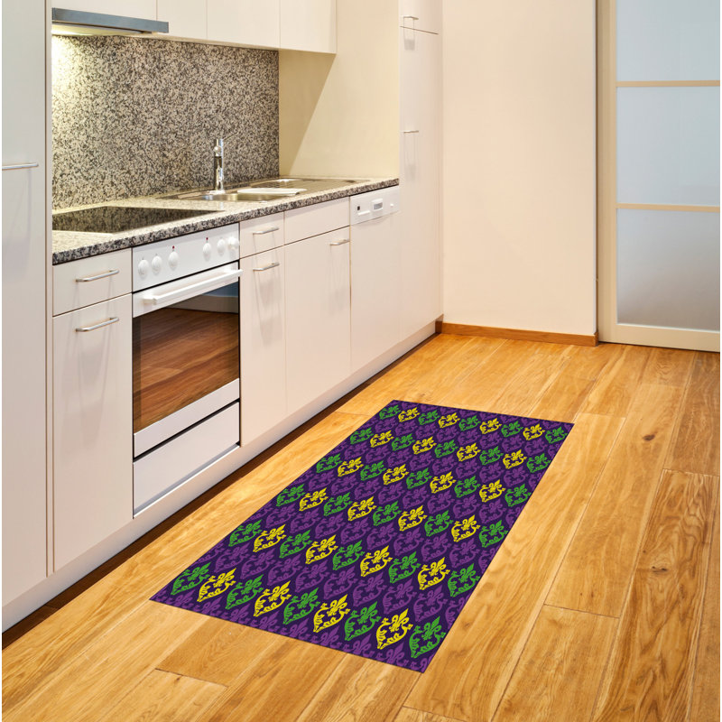 Mardi Gras High Density Long Fiber Poly Threads Decorative Area Rug Carpet, Rectangle 2'7" x 5'
