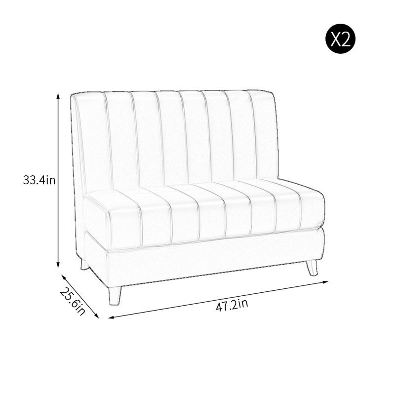 Banc rembourré en similicuir Retro Simple Cafe, Brun