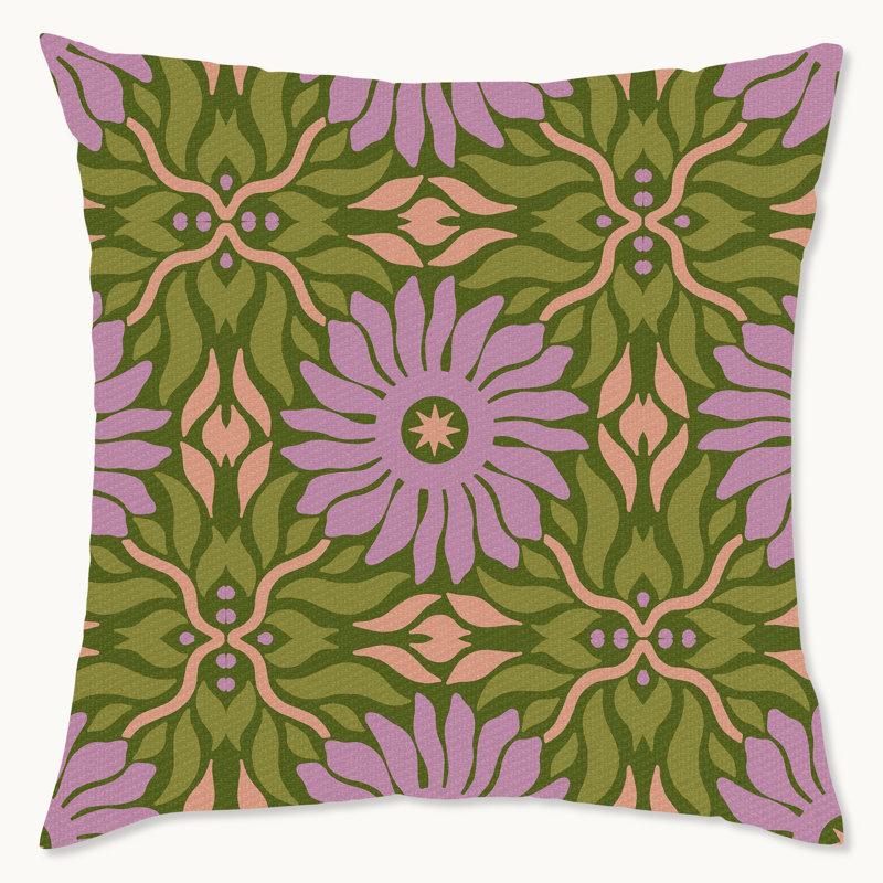 Coussin décoratif intérieur / extérieur en polyester à carreaux rétro