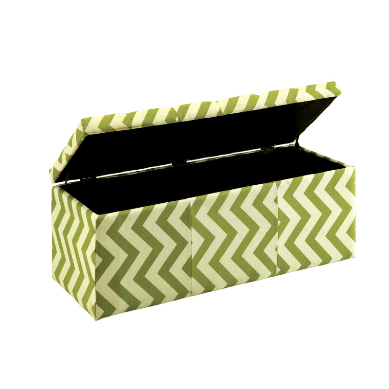 Banc de rangement rembourré Zarah, Vert