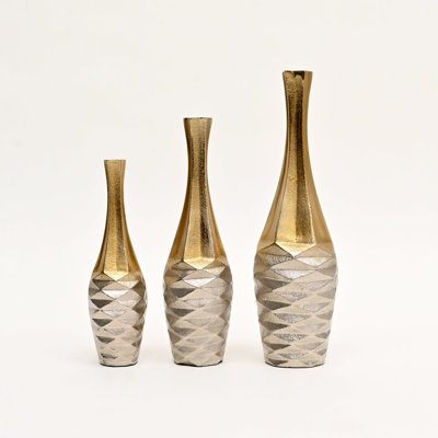 Vases | Décoration de table décorative élégante en aluminium métallique