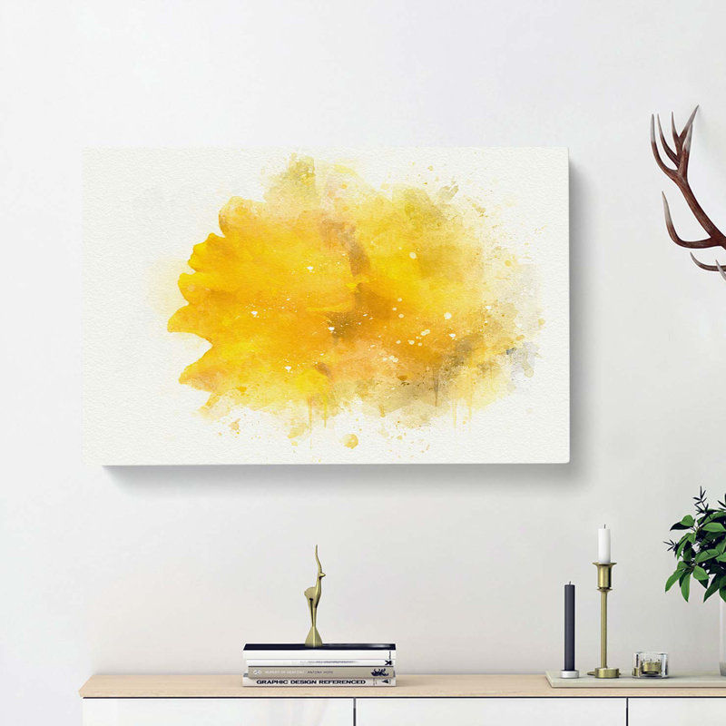 Sole Yellow Daffodil In Abstract - Wrapped Canvas Print, 40cm H x 60cm W x 3cm D