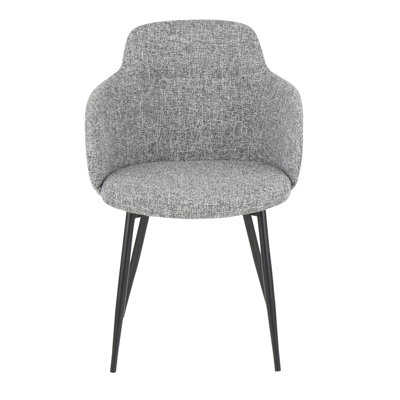 Chaise Boyne en métal noir et tissu crème par Lumisource