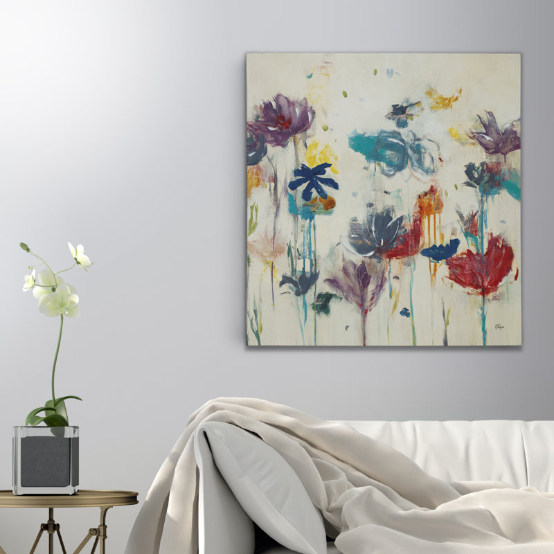 « floral splash ii », reproduction d’art sur toile tendue, H 10 po x l 10 po x P 1,5 po