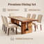 Ensemble de table de salle à manger rectangulaire en bois massif avec 6 chaises rembourrées, ensemble de salle à manger rustique 7 pièces