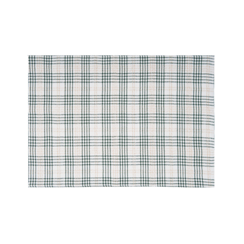 Ensemble de 6 napperons écossais or et sauge 13 po x 19 po