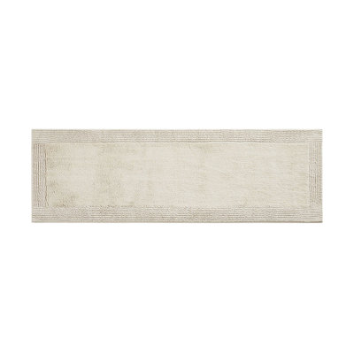 Tapis de salle de bain 100% coton, 3000 g / m², 24 x 72 po, naturel, réversible et attrayant pour plancher de bain