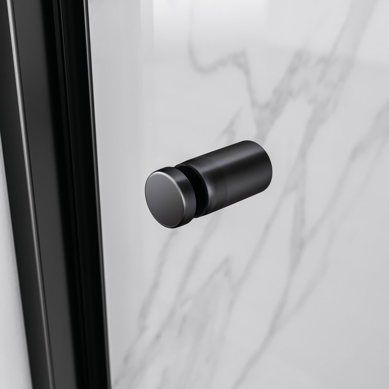 56"-60" W x 62" H Semi-Frameless Double Sliding Tub Door, Black