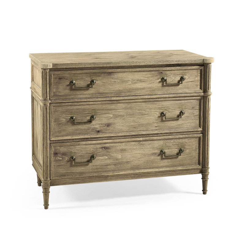 Commode 3 tiroirs Kalpa, Châtaignier rayé brun