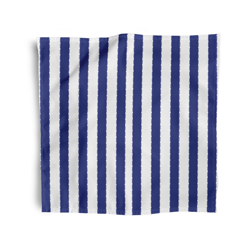 Stitch In Time Polyester Striped Square Napkin, 18" W x 18" L, Blue Suede