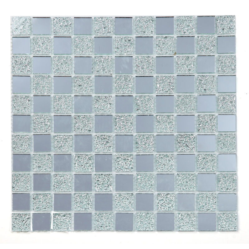 1'' W x 1'' L Glass Tile Mosaic Sheet