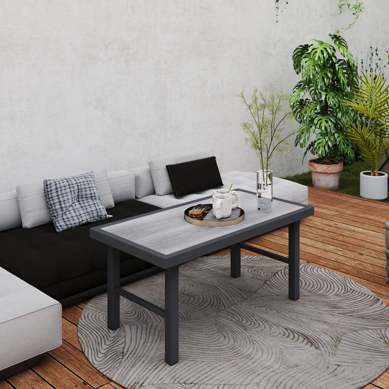 Rectangular 100Cm L Outdoor Coffee Table, Grey