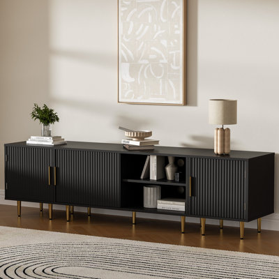 Modern Entertainment Center For Up To 80" TV, TV Stand With Storage Cabinet For Living Room, Bedroom