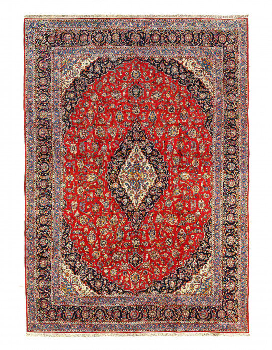 Persian Kashan Hand-Knotted Rug 12'1"x17'1"