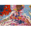 Tapis abstrait en laine à teinture végétale noué à la main 3 x 5
