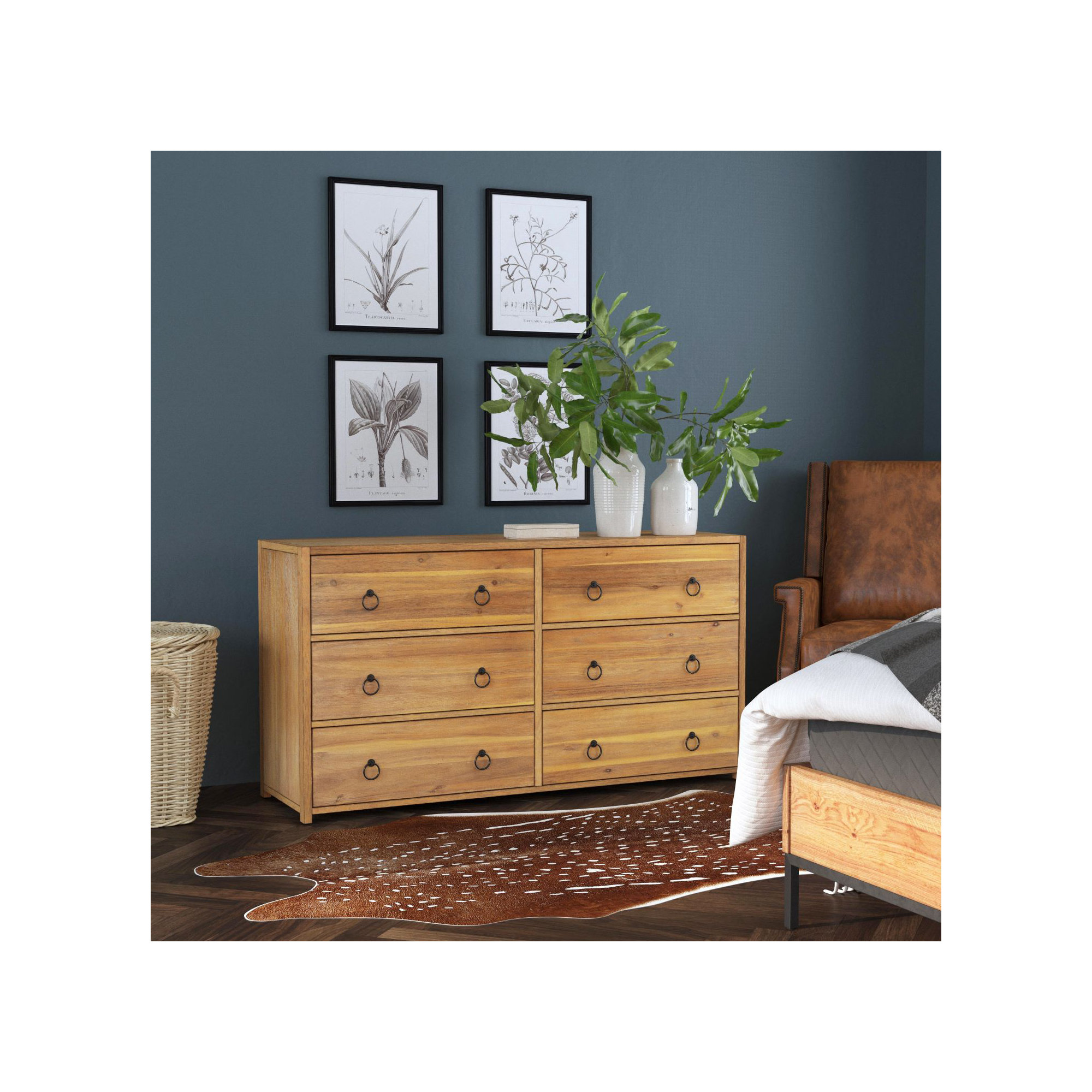 Elin 6 Drawer Dresser, Natural