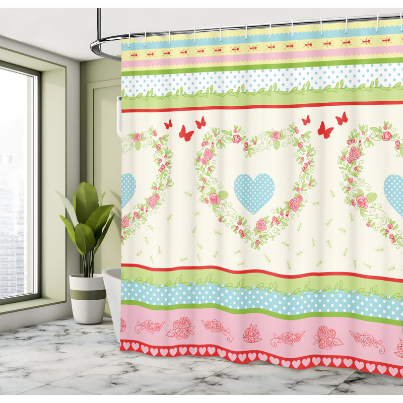 Shower Curtain with Hooks Included, 70" H x 69" W