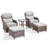 Ensemble de conversation d'extérieur 5 pièces avec chaises berçantes pivotantes en osier, repose-pieds et table d'appoint Deb-1811363671
